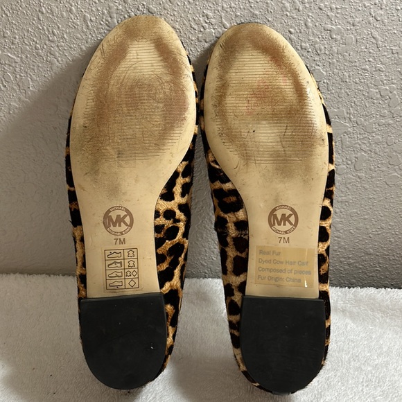 MICHAEL Michael Kors Cow Hair Leopard Print Ballet Flat Loafer Size 7 - Picture 7 of 8